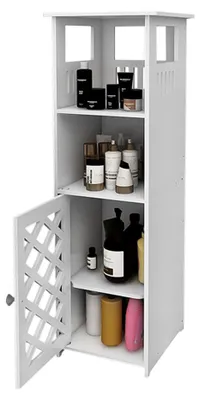 Image de Armoire de salle de bain Armoire de salle de bain pp 3 étagères 78x22x22cm blanc