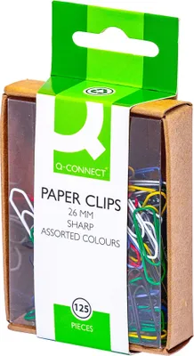 Obrázek produktu pro Q-Connect® KF02042 Büroklammern, 26 mm 125 Stück farbig sortiert