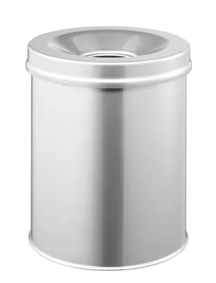 Immagine prodotto di Durable 3305 23 Bidone per carta straccia rotondo sicuro da 15 litri, argento metallizzato