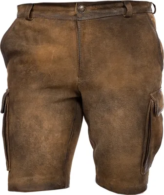 Produktbild von Maddox Herren Cargo Lederhose mit Taschen aus robustem Ziegenleder Antik-Ziller