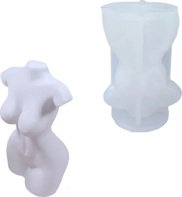 Produktbild von Silikon Kerzenform Seifen Gussform, Körper Frau mit großen Brüsten, 106 x 72 x 57 mm, 90 ml
