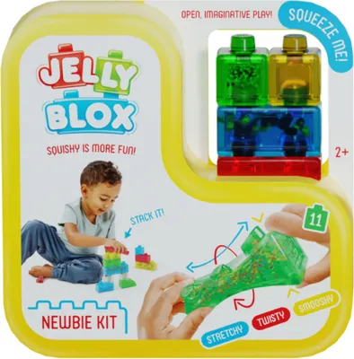 Produktbild von GOLIATH Jelly BLOX - Newbie Kit, Bauspielzeug ab 2 Jahren, mit 11 Sensorische Bausteine, Konstruktion Spielzeug für Kinder