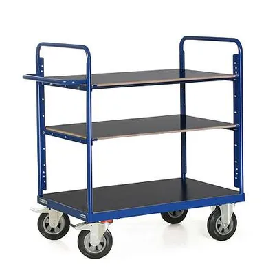 Produktbild von Bako Logistiksysteme Etagenwagen F600 mit 3 Ladeflächen 600kg Tragkraft 1200mm hoch 1000x700mm