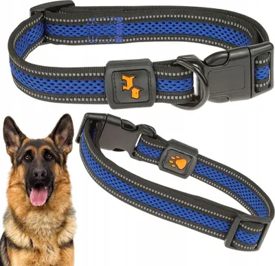 Produktbild von Großes Hundehalsband weich und bequem mit Reflektor L 40-56cm