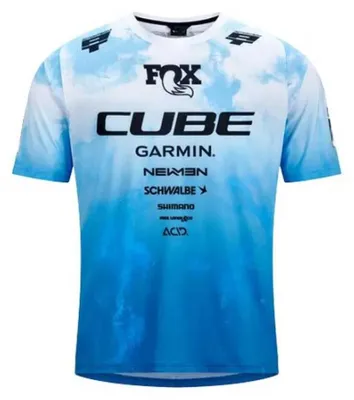 Image de Maillot d'enduro à manches courtes Cube Actionteam bleu M homme bleu M