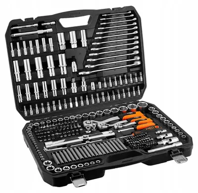 Produktbild von Set mit 300 Werkzeugen und Nüssen 1/2, 3/8, 1/4 Neo Tools 10-218 Koffer