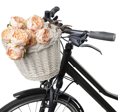 Productafbeelding van Creative Home Rieten fietsmand, 36x29x23cm (+/- 2cm) Lichtgewicht, Wit