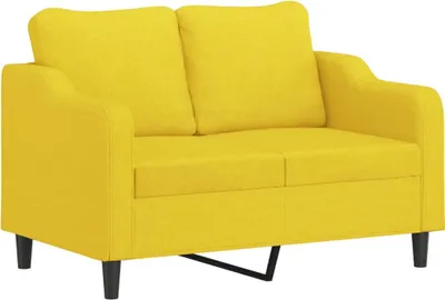 Immagine prodotto di vidaXL divano 2 posti giallo chiaro 120 cm tessuto