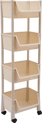 Obrázek produktu pro koupelnový vozík se 2 háčky 34,8*22,5*117,3 cm (béžový)