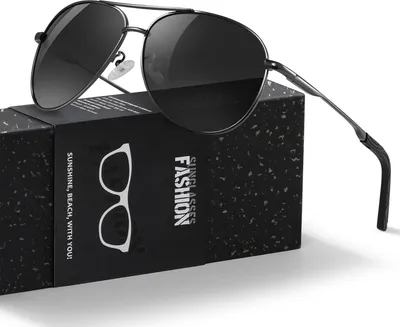 Image de Kunchu Lunettes de soleil polarisées Hommes Femmes UV400 Uni Outdoor Lunettes d'aviateur noires