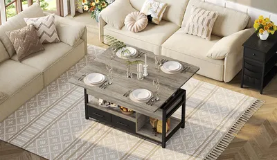 Produktbild von KIMENICH Couchtisch Höhenverstellbar, 3-in-1-Multifunktions-Wohnzimmertisch