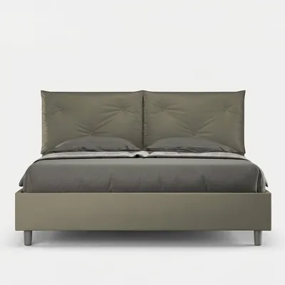 Produktbild von ITYHOME - Gepolstertes Bett mit Bettkasten 160x200 mit Kunstlederbezug Cappuccino Appia