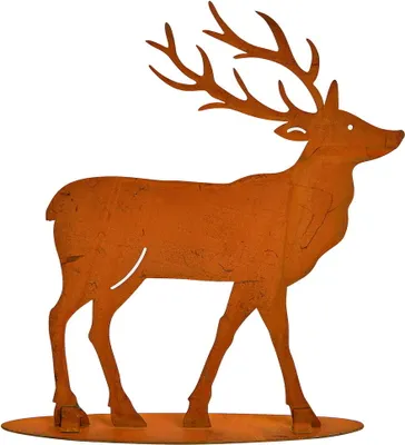 Produktbild von Hirsch Metall Rentier Reh Bock Elch Kuh Geweih Deko Garten Figur Skulptur Büste