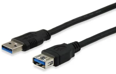 Produktbild von Equip USB 3.0 A auf A Verlängerungskabel Stecker auf Buchse, 2.0m, 5Gbps, Schwarz, 2 m, USB A, USB A, USB 3.2 Gen 1 (3.1 Gen 1), Männlich/Weiblich, Schwarz