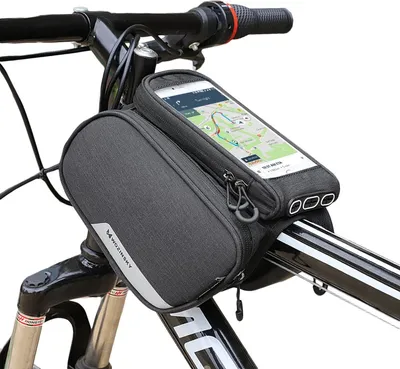 Zdjęcie produktu dla Wozinsky torba rowerowa na ramę + odczepiany pokrowiec na telefon do 6,5" 1,5l czarna (WBB7BK)