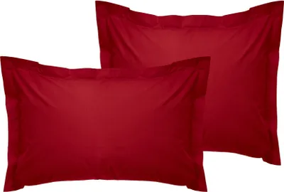 Produktbild von L'Essentiel Linge de Maison, Tonne Rosse - Shadow, Oxford-Kissenbezug-Set (2-teilig) (DE), 100 % BAUMWOLLE RANFORCE, Weinrot,  80 x 80+5 cm