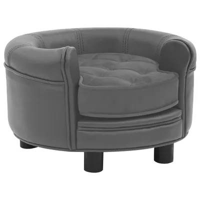 Immagine prodotto di Vidaxl Hundebank 48x48x32 cm Plüsch und künstliches Ledergrau
