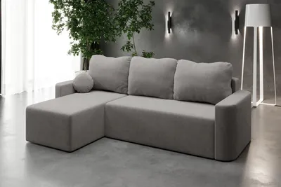 Produktbild von AX LIVING Modern 3 Sitz Sofa mit Schlaffunktion Whimple 240 cm in Hellgrau