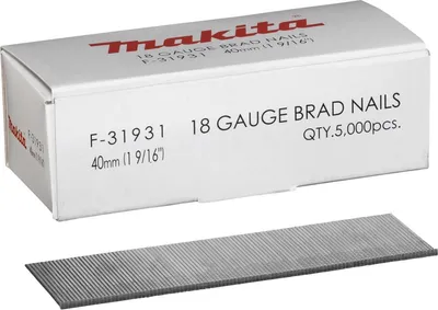 Image de 5000 Clous 40mm tête homme mini brads 18 Ga galvanisés, pour cloueurs pneumatiques (DBN500, SKN12, NT45A, IM50) - MAKITA - F-31931