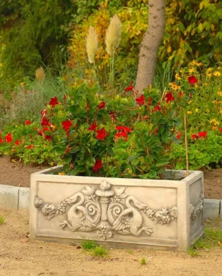Produktbild von Casa Padrino Barock Blumenkübel Antik Creme 36 x 81 x H. 43 cm - eckiges Blumengefäß im Barockstil - Blumenkübel - Pflanzkübel Jugendstil