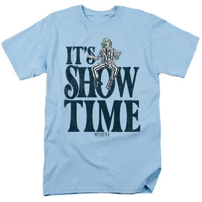 Immagine prodotto di Maglietta "Showtime" ispirata a Beetlejuice, unisex, per uomo/donna (modello TV37028) (taglia XL) (azzurro chiaro)