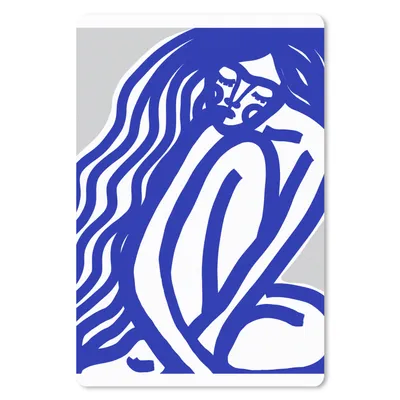 Produktbild von MuchoWow® Mauspad Mousepad Blau - Porträt - Frau - Abstrakt 18x27 cm - Mousepads - Maus Mat - Pad - Mausunterlage