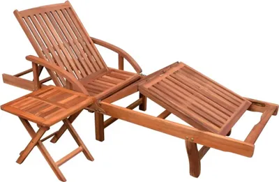 Produktbild von Sonnenliege mit Tisch Massivholz Akazie