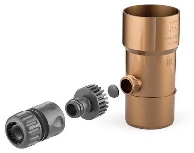 Produktbild von BRYZA Regenwassersammler Ø 90 mm mit 1" Gewinde, Kupfer - eigene Farbe