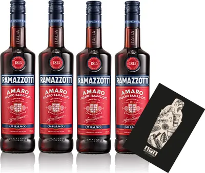 Produktbild von Ramazzotti 4er Set Amaro 1815 0,7L (30% vol) Kräuterlikör aus Italien Milano - [Enthält Sulfite]