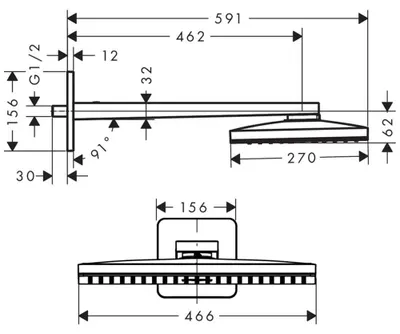 Imagen del producto de Kopfbrause SHOWERSOLUTIONS 460/300, 1 chorro, cromo