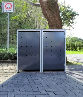 Produktbild von 2 Mülltonnenboxen Modell No.4 Anthrazitgrau für 120 Liter Mülltonnen