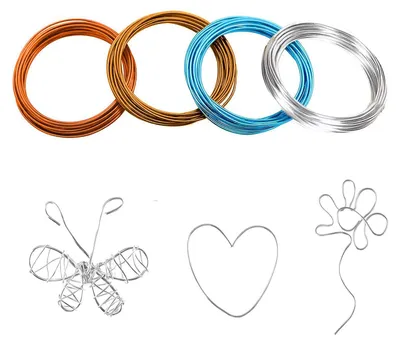 Aluminiumdraad 1 mm, 10 m, 4 Rollen, flexibel, für Basteln & Schmuck