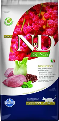 Produktbild von Farmina Pet Food N&D Quinoa, Adult, Lamm, 5 kg, Getreidefrei, Ohne Geschmacksstoffe, Antioxidantien enthalten