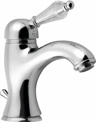 Immagine prodotto di Sapho Kirké - Miscelatore per lavabo con bocca di erogazione, leva in cristallo, cromo KI02KC