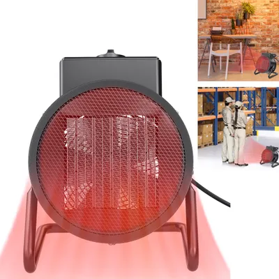 Obrázek produktu pro LZQ 2KW keramický ohřívač s ventilátorem elektrický ohřívač včetně 2 nastavení teploty PTC keramické topné těleso, ohřívač s ochranou proti přehřátí stavební ohřívač pro staveniště