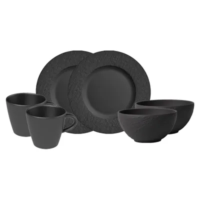 Produktbild von Villeroy & Boch Manufacture Rock Frühstücks-Set 6-teilig schwarz