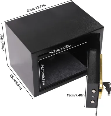 Image de Coffre-fort numérique, système de verrouillage électronique, protection ignifuge et étanche, noir