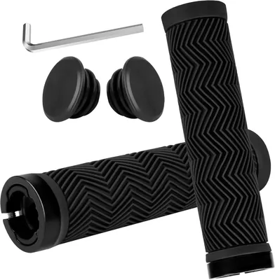 Produktbild von Rutschfeste Fahrradgriffe MTB mit Klemmsperre 22 mm Grips für Roller Schwarz