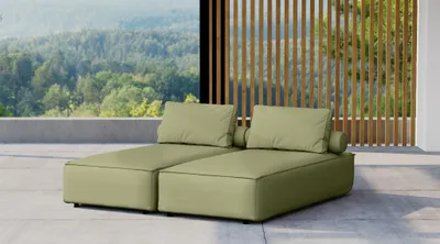 Produktbild von Chaiselongue Sezlong Liege 2er-Set SUMMER wetterfester Stoff NXL Lima