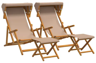 Produktbild von vidaXL Liegestuhl 4 stk. 3 Position Massives Eukalyptus Holz Taupe