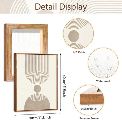 Image de Ensemble de 3 tableaux décoratifs sur toile, dimensions 30,5 x 40,6 cm, motifs abstraits, idéal pour le salon