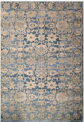 Immagine prodotto di Tappeto rettangolare antiscivolo in cotone stampato Antalya BLU001