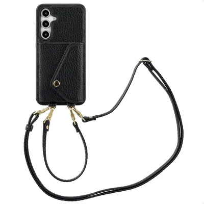Image de Selencia Sera étui de téléphone avec cordon et porte-cartes pour Samsung Galaxy S24 FE - Noir