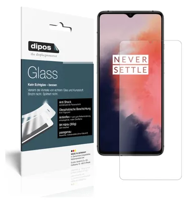 Produktbild von 2x Schutzfolie für OnePlus 7T matt - Anti-Shock 9H Folie dipos Glass Kunststoffglas