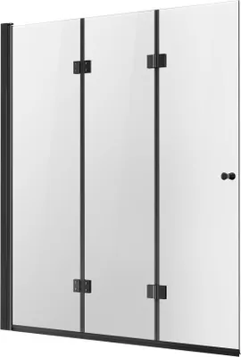 Obrázok produktu pre Bezrámové sprchové dvere do vane - Trojité skladacie sklenené sprchové dvere - 1295x1422mm - Sklenené dvere do vane - Skladací sprchový kút