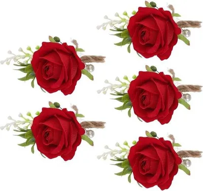 Produktbild von Kunstblumen-Boutonniere Handgefertigt 5pcs Hochzeit