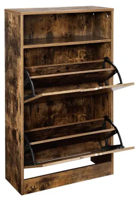 Produktbild von Schuhschrank 2 Klappen - Schuhschrank aus Holz - Weiß - 60 x 24 x 102 cm