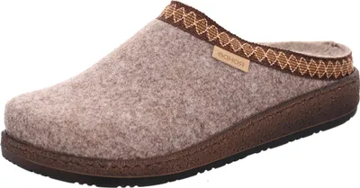Produktbild von Rohde Damen Pantoffel Hausschuh aus Softfilz bestickt lose Einlagen Novara 6425, Größe:40 EU, Farbe:Beige