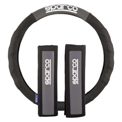 Produktbild von SPARCO SPC1111KGR Lenkradbezug Rutschfest Ø38.5cm Schwarz/Grau Lenkradhülle