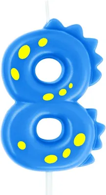 Imagen del producto de 8 velas de cumpleaños de 7 cm con temática de dinosaurios, ideales para decorar pasteles en fiestas